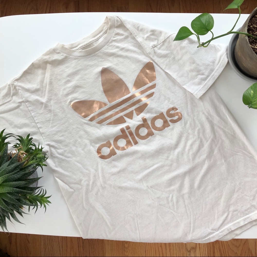 Adidas Tee with Rose Gold Foil Logo